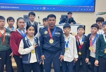 Армрестлингтен Әлем чемпионы атанған полицей оқушыларға шеберлік сабағын өткізді